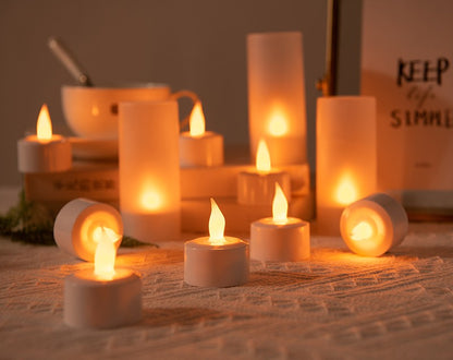 2/4 Pieces Yellow Light LED Candles – Rechargeable USB Flameless Tea Lights