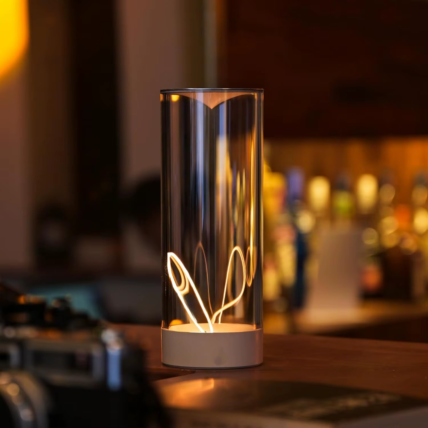 LED night desk lamp with magnetic filament design