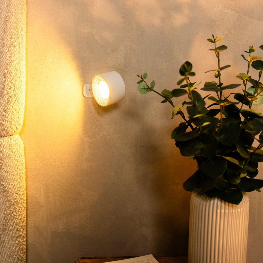 White LED wall lamp for bedroom or hallway